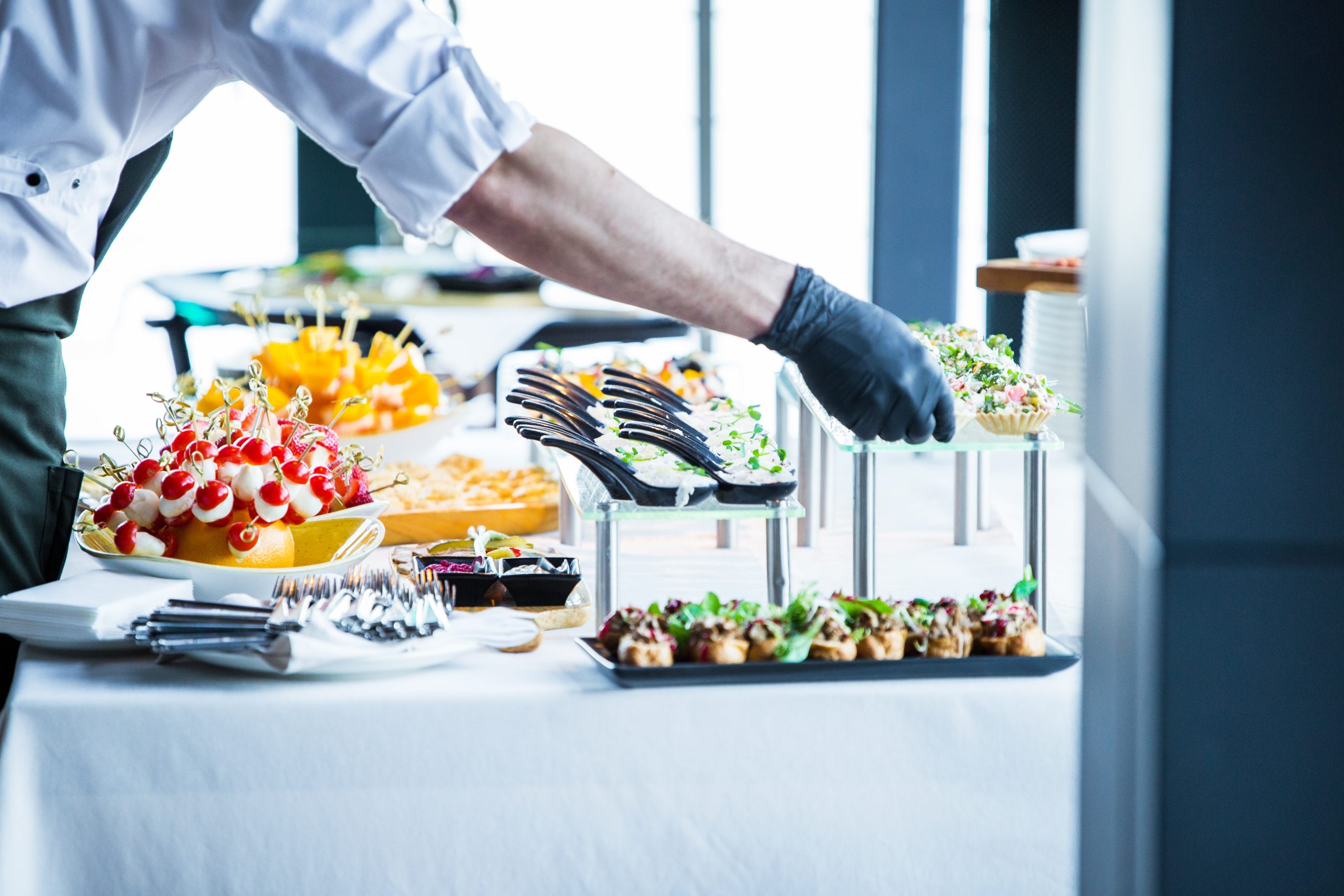 waiter makes the organization of snacks waiter makes the organization of snacks